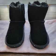 【15cm?】起毛ブーツ ミニーリボン 黒の画像