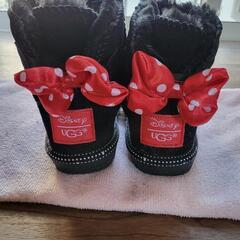 【15cm?】起毛ブーツ ミニーリボン 黒の画像