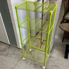 ロ2501-512 スチールラック 4段 グリーン 現状渡し キ...