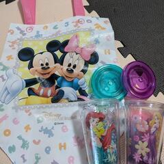 ディズニー　キラキラコップとトートバッグ