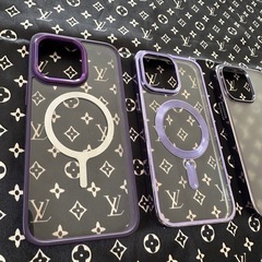 iPhone14ProMAX用☆中古透明MagSafe等3個セット紫系の画像