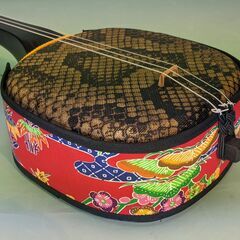 【新品未使用品】初心者入門 三線・三味線 紅型胴巻き(赤色)の画像