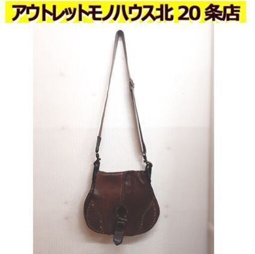 札幌【CAMPOMAGGI レザー ショルダーバッグ】本革使用 長さ調節可能 ヴィンテージ風 イタリア カンポマッジ 斜め掛け かばん 鞄 北20条店
