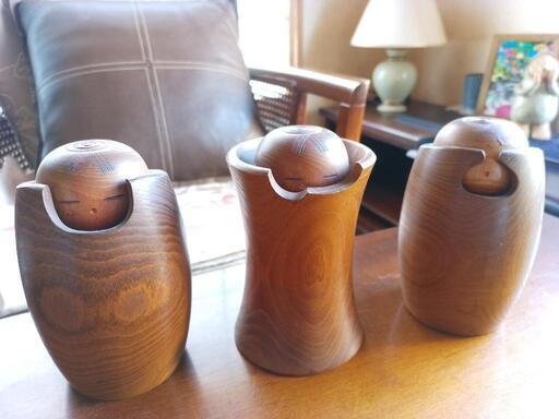 【お引渡し者決定】こけし３体セット　シックな色合いがステキ✨（セットの金額です)
