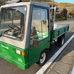 アテックス ダンプ運搬車 4WD  油圧　パワステ　中折れ　キャビン　セル付き　 四駆 トレーラー　荷台 搬送 乗用 三方開 運搬車　室内扇風機付き　簡易始動動画ありの画像
