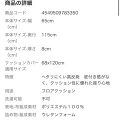 新品未使用 カインズ　ロングフロアクッションの画像