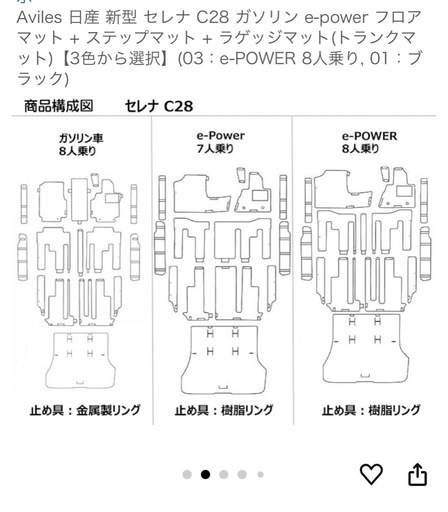 新品未開封 セレナ C-28 e-POWER フロアマット