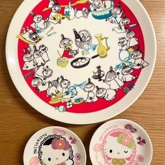 食器 マグカップ グラス ムーミン大皿 ハローキティ豆皿などの画像