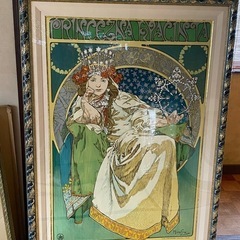 アルフォンス・ミュシャ　リトグラフ　大型絵画　保証書付き
