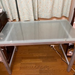 ガラス机　パソコンラック
