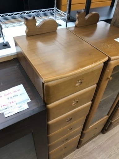 ★ジモティ割あり★ チェスト　猫モチーフ 　木製　ブラウン　 H112×W31×D37 　クリーニング済み KJ7937