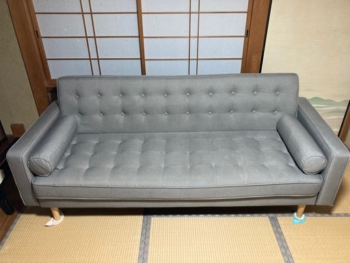 ニトリ　アンティークグレーソファー　美品