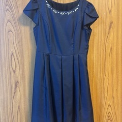 パーティドレス　紺色　ボレロ付きの画像