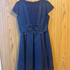パーティドレス　紺色　ボレロ付きの画像