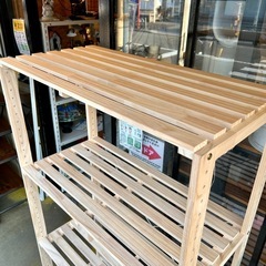 【武蔵小山店】 オープンシェルフ 高さ調節可能 4段 木製 軽量 ナチュラル 大容量 壁面収納 の画像