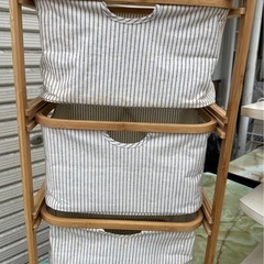  中古 ニトリ 3段 引き出し付き バンブーシェルフ ラック 収納棚