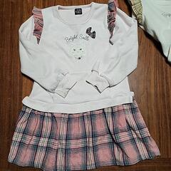 お取り引き中　130サイズ　ネコちゃん　ワンピース　ピンク　12...