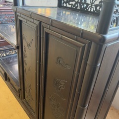 棚骨董　箪笥　黑棚　木製　シェルフ　　食器棚　古家具　物入　飾り棚の画像