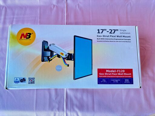 NB NORTH BAYOU ウォールマウント モニタアーム 壁掛け 17-27インチ F120-S