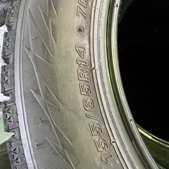 155/65r14 ブリヂストンスタッドレス　バリ溝　2021年製　4本の画像