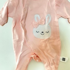 新生児用服 ピンク うさぎの画像