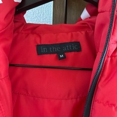 メンズダウンジャケット 赤 Mの画像