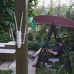 新品!! 野外カフェ、小規模ホテル、一戸建て、屋外テラスや自宅横の畑など、屋外 WIFI無線LAN中継器　開封しましたが新品です！の画像