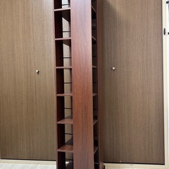 回転式本棚　ブラウン