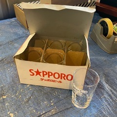 【引き取り限定】中古　サッポロビール　小グラス　6個セット　