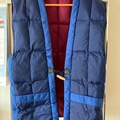 （お譲り先決定）リバーシブルキルティング羽毛どてら ネイビー&ワ...