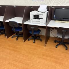 【状態良好】パーテーション付学習デスク4連
