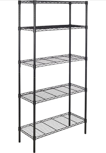Amazonベーシック 5段スチールラック 棚 メタルラック 耐荷重794kg 幅91.4×奥行35.6×高さ183cm ブラック