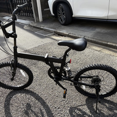 折りたたみ自転車/ギア付き（ご希望の方には+カゴ（未使用）+自転...