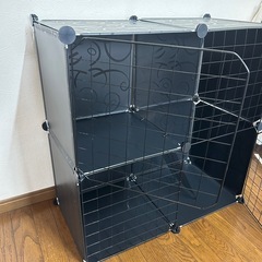 新品　ケージ　キャットケージ　2段　組立式　ブラック  猫の画像