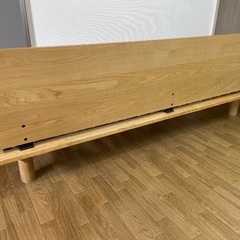 無印良品 【廃盤】ウォールナット ソファベッド ベージュ  オークの画像
