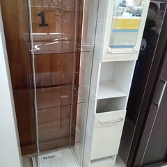 ★ジモティ割あり★  ショーケース ホワイト W43×D37×H164 クリーニング済み TC7048の画像