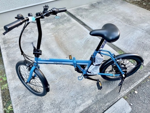 【美品】電動アシスト自転車　折りたたみ可能 8.5Ah 35km　外装6段変速 20型【自転車カバー・サドル盗難防止チェーン・説明書・充電器・スペアキー付き】