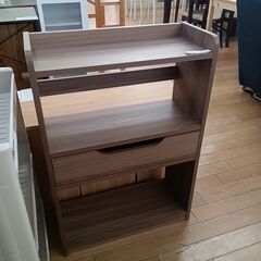 ★ジモティ割あり★  薄型収納ラック ブラウン H87×D26×...