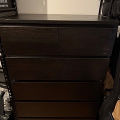 【2月7日まで】　IKEA 衣類 タンス　木目　ブラック　黒
