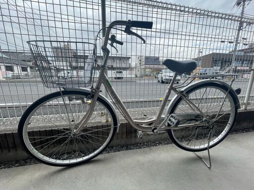 【ジモティ来店特価！！】自転車　ママチャリ　シルバー　26インチ　J-2501138