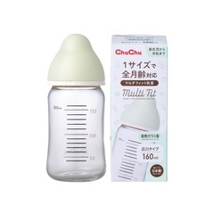 新品　チュチュ（chuchu）マルチフィット広口タイプ【耐熱ガラス製哺乳瓶】160mLの画像