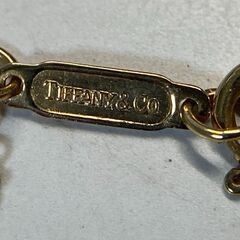 Tiffany&Co.　ティファニー　リボンモチーフ　ネックレス　750YG　1Pダイヤモンド　ブランドジュエリー　アクセサリー　ペンダント　ボウ　18金　K18YG　Au750　750イエローゴールド　箱　ケース付【中古】【糸島市内 送料無料】73041-2-700の画像