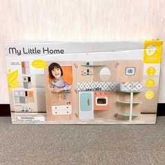 【店頭引き取り限定】マイリトルホーム 折りたたみ式 ウッドキッチンセット　おままごとの画像