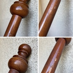 中古◆木製カーテンポール◆ダークブラウン◆198cmの画像