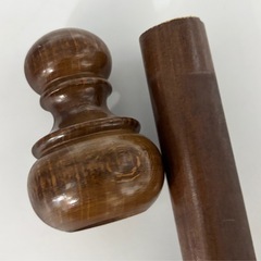 中古◆木製カーテンポール◆ダークブラウン◆198cmの画像
