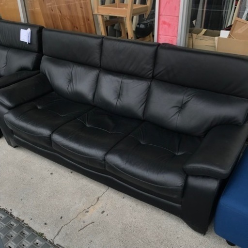 ★ジモティ割あり★ ニトリ　3人掛けソファー　ブラック　 H89×W190×D82 クリーニング済み KJ7948