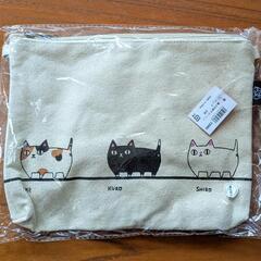 【新古品】帆布‪☆猫ちゃんサコッシュ
