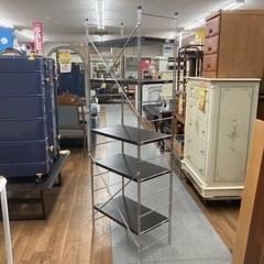 S126 ⭐ ステンレスシェルフ オープンラック 頑丈棚 幅60cm USED の画像