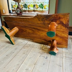 希少】 琉球松 一枚板 ローテーブル 座卓