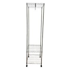 25C035_ジ 3段ハンガーパイプ付きメタルラック 家具 棚 ラック 衣類掛け 現状品 中古の画像